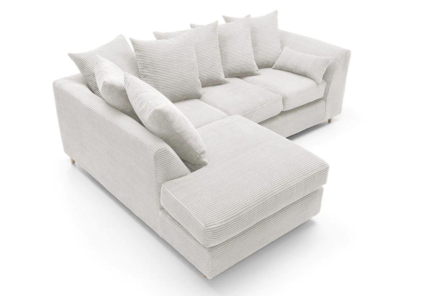 Cream Jumbo Cord L-Shape Dylan Sofa